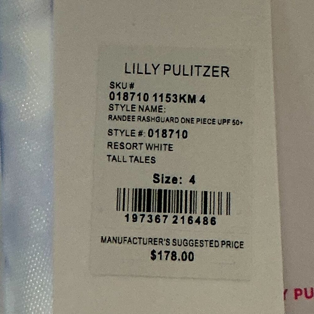 Lilly Pulitzer Blue and White Floral One Piece Swimsuit - Picture 4 of 4